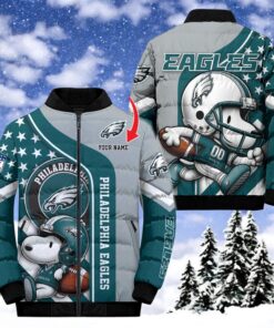 NFL Philadelphia Eagles Puffer Jacket Snoopy Customized Jacket, Philadelphia Eagles Apparel