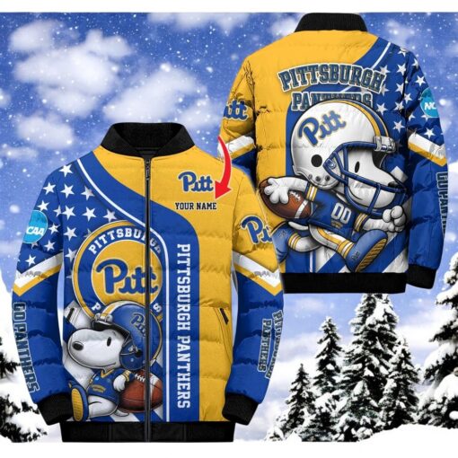 NFL Pittsburgh Panthers Puffer Jacket Snoopy Customized Jacket, Pittsburgh Panthers Gifts