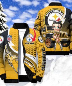 NFL Pittsburgh Steelers Puffer Jacket Betty Boop, Pittsburgh Steelers Merch