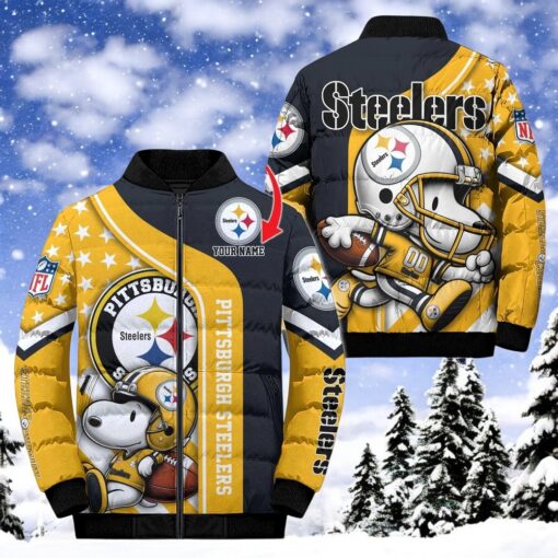 NFL Pittsburgh Steelers Puffer Jacket Snoopy Customized Jacket, Pittsburgh Steelers Merchandise