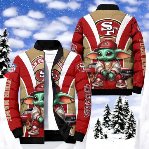 NFL San Francisco 49ers Puffer Jacket Baby Yoda, San Francisco 49ers Unique Gifts
