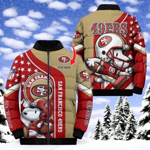 NFL San Francisco 49ers Puffer Jacket Snoopy Customized Jacket, San Francisco 49ers Apparel