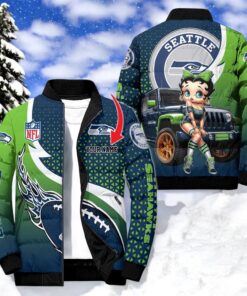 NFL Seattle Seahawks Puffer Jacket Betty Boop, Seahawks Unique Gifts
