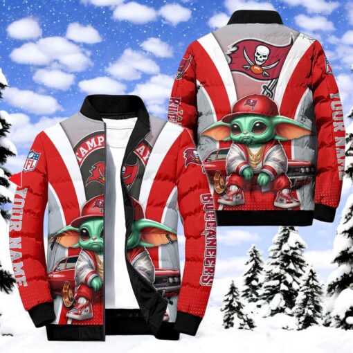 NFL Tampa Bay Buccaneers Puffer Jacket Baby Yoda, Buccaneers Fan Shirt for Sale