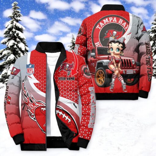 NFL Tampa Bay Buccaneers Puffer Jacket Betty Boop, Buccaneers Team Gifts