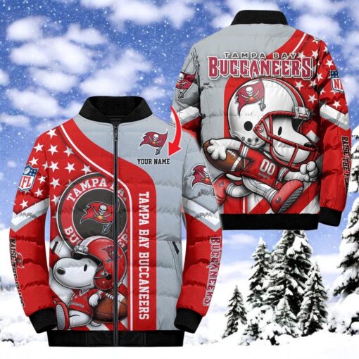 NFL Tampa Bay Buccaneers Puffer Jacket Snoopy Customized Jacket, Tampa Bay Buccaneers Clothing
