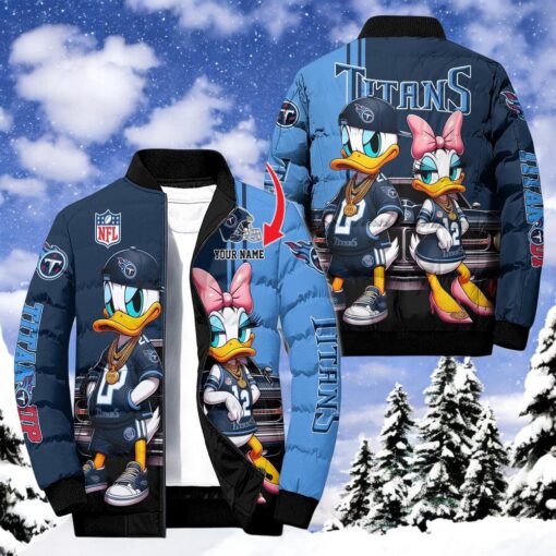 NFL Tennessee Titans Puffer Jacket Donald Duck, Titans Fan Shirt