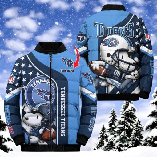 NFL Tennessee Titans Puffer Jacket Snoopy Customized Jacket, Tennessee Titans Apparel