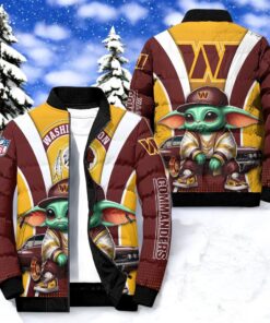 NFL Washington Commanders Puffer Jacket Baby Yoda, Washington Commanders Apparel