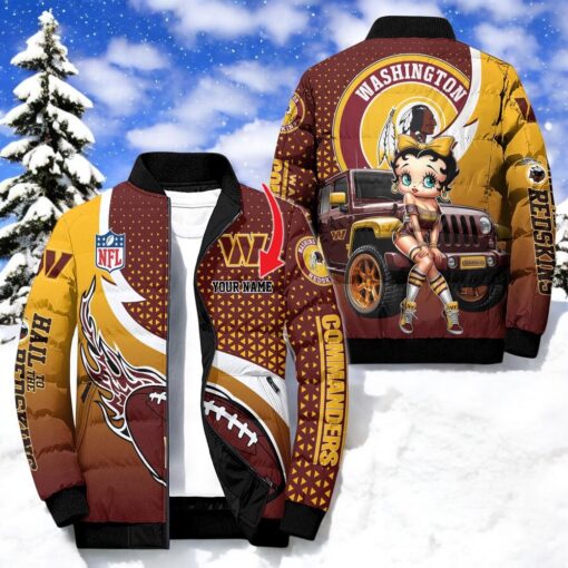 NFL Washington Commanders Puffer Jacket Betty Boop, Washington Commanders Shirt