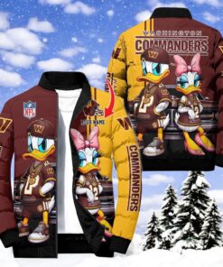 NFL Washington Commanders Puffer Jacket Donald Duck, Commanders Fan Shirt NFL Washington Commanders Puffer Jacket Donald Duck, Commanders Fan Shirt