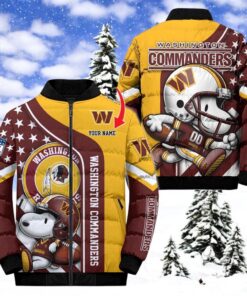 NFL Washington Commanders Puffer Jacket Snoopy Customized Jacket, Washington Commanders Apparel