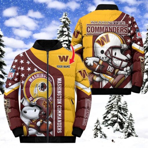 NFL Washington Commanders Puffer Jacket Snoopy Customized Jacket, Washington Commanders Apparel