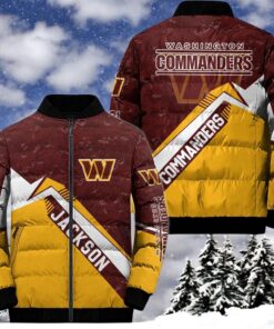 NFL Washington Commanders Puffer Jacket, Washington Commanders Gifts for Fans NFL Washington Commanders Puffer Jacket, Washington Commanders Gifts for Fans