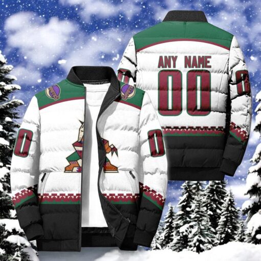 NHL Arizona Coyotes Hockey Team Personalized Away New Puffer Jacket, Arizona Coyotes Gear