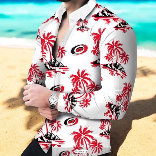 NHL Carolina Hurricanes Special Hawaiian Design Long Sleeve Hawaiian Shirt