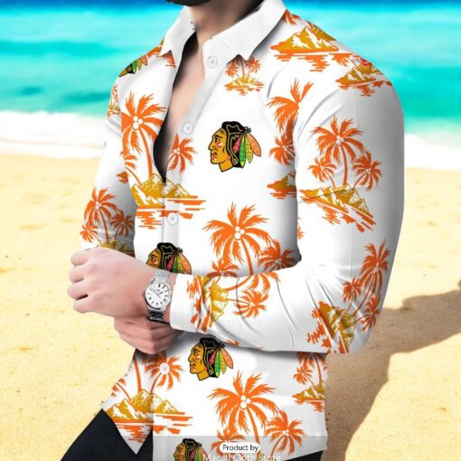 NHL Chicago Blackhawks Special Hawaiian Design Long Sleeve Hawaiian Shirt