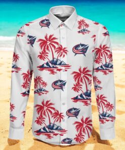 NHL Columbus Blue Jackets Special Hawaiian Design Long Sleeve Hawaiian Shirt