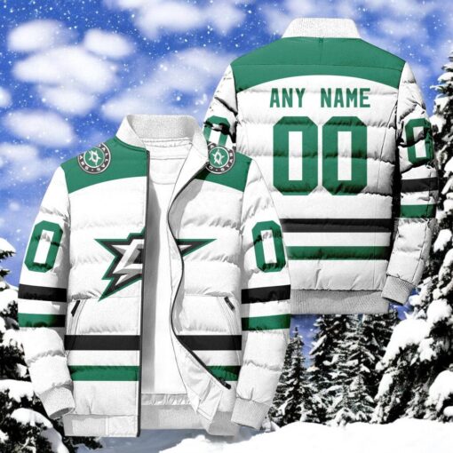 NHL Dallas Stars Hockey Team Personalized Away New Puffer Jacket, Stars Clothing