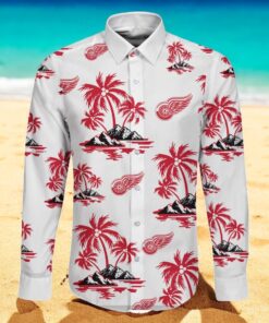 NHL Detroit Red Wings Special Hawaiian Design Long Sleeve Hawaiian Shirt NHL Detroit Red Wings Special Hawaiian Design Long Sleeve Hawaiian Shirt