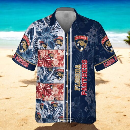 NHL Florida Panthers Champs Mix Jersey Leaf Design Hawaiian Shirt