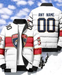 NHL Florida Panthers Hockey Team Personalized Away New Puffer Jacket, Panthers Clothing