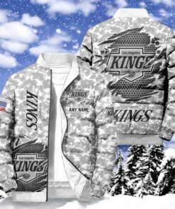 NHL Los Angeles Kings Special Camo Honor Veterans Puffer Jacket, Hockey Team Design Jacket, Los Angeles Kings Shirt