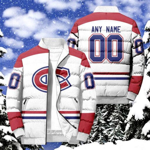 NHL Montreal Canadiens Hockey Team Personalized Away New Puffer Jacket, Canadiens Merchandise