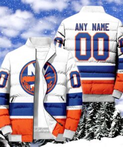 NHL New York Islanders Hockey Team Personalized Away New Puffer Jacket, Islanders Fan Shirt NHL New York Islanders Hockey Team Personalized Away New Puffer Jacket, Islanders Fan Shirt