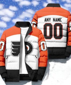 NHL Philadelphia Flyers Hockey Team Personalized Away New Puffer Jacket, Flyers Fan Shirt