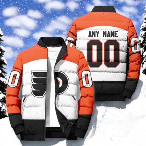 NHL Philadelphia Flyers Hockey Team Personalized Away New Puffer Jacket, Flyers Fan Shirt