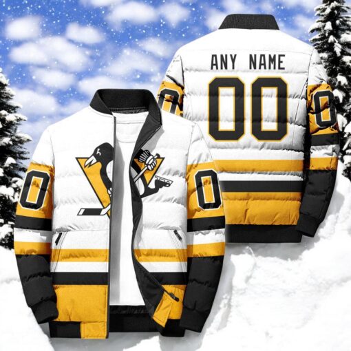 NHL Pittsburgh Penguins Hockey Team Personalized Away New Puffer Jacket, Penguins Unique Gifts