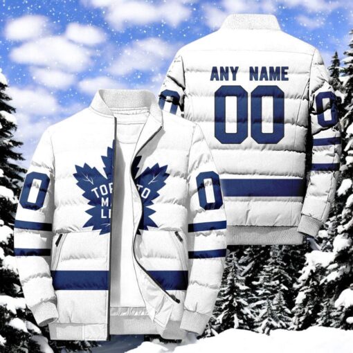 NHL Toronto Maple Leafs Hockey Team Personalized Away New Puffer Jacket, Maple Leafs Shirt