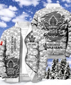 NHL Toronto Maple Leafs Special Camo Honor Veterans Puffer Jacket, Hockey Team Design Jacket, Maple Leafs Merch NHL Toronto Maple Leafs Special Camo Honor Veterans Puffer Jacket, Hockey Team Design Jacket, Maple Leafs Merch
