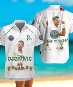Novak Djokovic Premium 23 Champions White Hawaiian Shirt