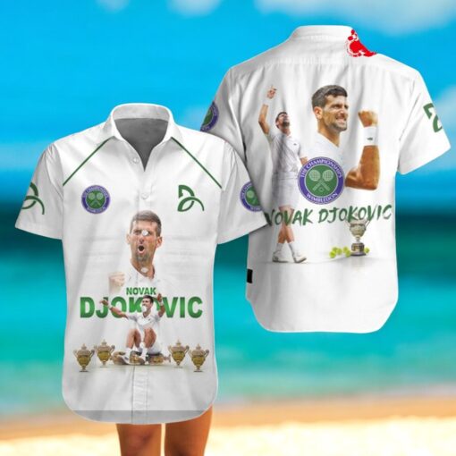 Novak Djokovic Premium 23 Champions White Hawaiian Shirt