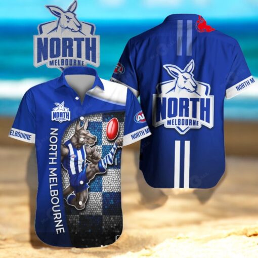 North Melbourne x Australia Football Club 3D Blue Apparels Hawaiian Shirt
