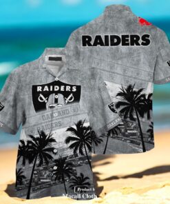 Oakland Raiders NFL Palm Tree Pattern For Sports Fans Unisex Hawaiian Shirt