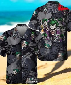 Palm Tree The Joker Smiling Teeth Black Hawaiian Shirt Palm Tree The Joker Smiling Teeth Black Hawaiian Shirt