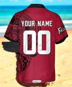 Personalize NFL Atlanta Falcons Polynesian Tattoo Design Hawaiian Shirt