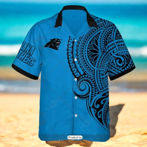 Personalize NFL Carolina Panthers Polynesian Tattoo Design Hawaiian Shirt