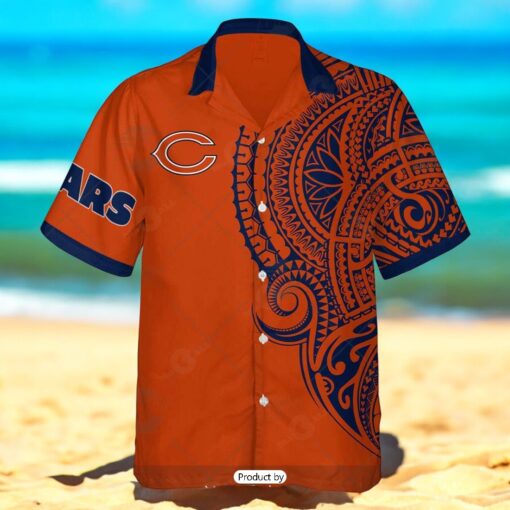 Personalize NFL Chicago Bears Polynesian Tattoo Design Hawaiian Shirt