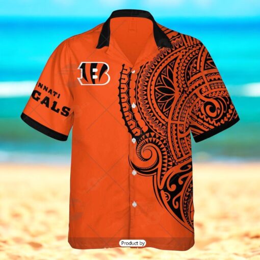 Personalize NFL Cincinnati Bengals Polynesian Tattoo Design Hawaiian Shirt