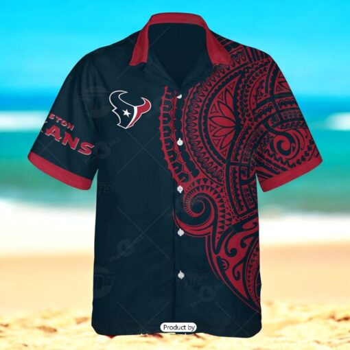 Personalize NFL Houston Texans Polynesian Tattoo Design Hawaiian Shirt