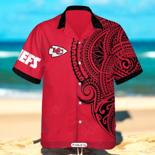 Personalize NFL Kansas City Chiefs Polynesian Tattoo Design Hawaiian Shirt