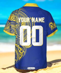 Personalize NFL Los Angeles Rams Polynesian Tattoo Design Hawaiian Shirt Personalize NFL Los Angeles Rams Polynesian Tattoo Design Hawaiian Shirt