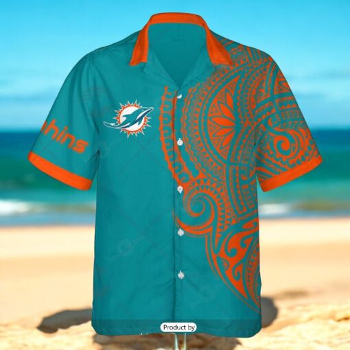 Personalize NFL Miami Dolphins Polynesian Tattoo Design Hawaiian Shirt