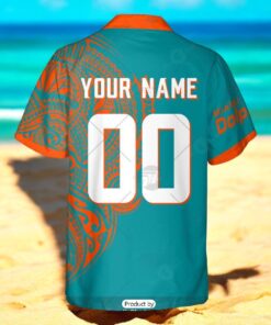Personalize NFL Miami Dolphins Polynesian Tattoo Design Hawaiian Shirt