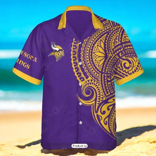 Personalize NFL Minnesota Vikings Polynesian Tattoo Design Hawaiian Shirt