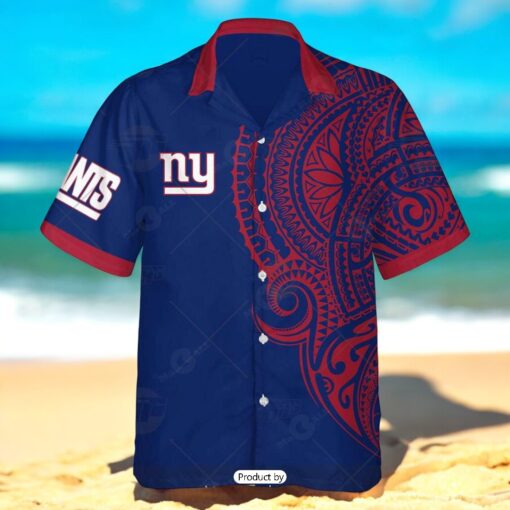 Personalize NFL New York Giants Polynesian Tattoo Design Hawaiian Shirt